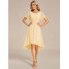 imageEverPretty Womens Chiffon Crew Neck Empire Waist Short Sleeve Semi Formal Dresses Wedding Guest Dress 02053Yellow