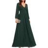imageEverPretty Womens ALine Formal Wedding Guest Dresses Long Lantern Sleeves Floor Length Glitter Evening GownsTeal