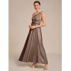 imageEverPretty Womens Summer Glitter Infinity Dress ALine Convertible Wedding Guest Dress 02410Metallic Brown