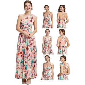 imageEverPretty Womens Summer Glitter Infinity Dress ALine Convertible Wedding Guest Dress 02410Apricot Print