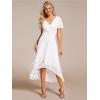 imageEverPretty Womens Chiffon Formal Dresses V Neck Ruffle Sleeves Pleated High Low Wedding Guest Dress 2084Awhite