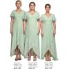 imageEverPretty Womens Double V Neck A Line Ruffle Hem Backless High Low Chiffon Bridesmaid Dresses Vestidos Elegante 01749Mint Green