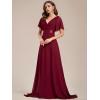 imageEverPretty Womens Formal Dress Elegant V Neck Glitter Long Sleeve Mother of The Bride Dresses Evening Gown Burgundy US04Burgundy