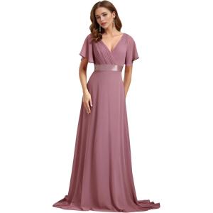 imageEverPretty Womens Formal Dress Elegant V Neck Glitter Long Sleeve Mother of The Bride Dresses Evening Gown Burgundy US04Orchid
