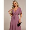 imageEverPretty Womens V Neck Chiffon Applique ALine Elastic Maxi Cocktail Wedding Guest Dress Vestidos Elegante 02093Orchid