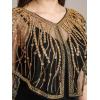 imageEverPretty Womens Sequin Sheer Wrap Shawl for Fomal Evening Cocktail Party 02715Black Gold