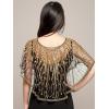 imageEverPretty Womens Sequin Sheer Wrap Shawl for Fomal Evening Cocktail Party 02715Black Gold