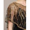 imageEverPretty Womens Sequin Sheer Wrap Shawl for Fomal Evening Cocktail Party 02715Black Gold