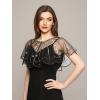 imageEverPretty Womens Sparkly Sequin Mesh Capelet Shawl for Gatsby Accessories for Harlem Night 02718Black