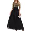 imageEverPretty Formal Dresses for Women Sequin A Line Crew Neck Evening Gown Mother of Bride Dress 00686Black and Gold