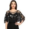imageEverPretty Womens Elegant Sequin Beaded Flapper Evening Shawls for Women Evening Cocktail Party 02719Black