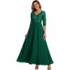 imageEverPretty Womens Sequin Formal Evening Dress VNeck Half Sleeves Floor Length ALine Mother of The Bride Dresses 00756Dark Green