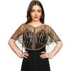 imageEverPretty Womens Sequin Sheer Wrap Shawl for Fomal Evening Cocktail Party 02715Black Gold