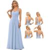 imageEverPretty Womens Sexy Chiffon MultiWay Backless ALine Convertible Bridesmaid Dress 01692Ice Blue