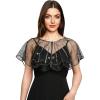 imageEverPretty Womens Sparkly Sequin Mesh Capelet Shawl for Gatsby Accessories for Harlem Night 02718Black