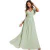 imageEverPretty Womens Spring Summer Bridesmaid Dress Flowy Chiffon A Line Short Sleeve Back Cutout Formal Dresses 01819Mint Green