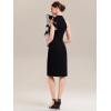 image:imageEverPretty Womens Crew Neck One Shoulder Cocktail Dress Ruffle Knee Length Semi Formal Wedding Guest Dresses 02681Ivory Black
