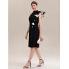 image:imageEverPretty Womens Crew Neck One Shoulder Cocktail Dress Ruffle Knee Length Semi Formal Wedding Guest Dresses 02681Ivory Black