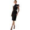 image:imageEverPretty Womens Crew Neck One Shoulder Cocktail Dress Ruffle Knee Length Semi Formal Wedding Guest Dresses 02681Ivory Black