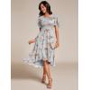 image:imageEverPretty Womens Chiffon Crew Neck Empire Waist Short Sleeve Semi Formal Dresses Wedding Guest Dress 02053Amber Bloom