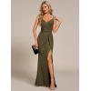 image:imageEverPretty Womens Glitter Bodycon Prom Dress Evening Gown Stretchy Sleeveless Sexy High Split Formal Wedding Guest DressesOlive Green