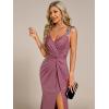 image:imageEverPretty Womens Glitter Bodycon Prom Dress Evening Gown Stretchy Sleeveless Sexy High Split Formal Wedding Guest DressesOrchid