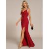 image:imageEverPretty Womens Glitter Bodycon Prom Dress Evening Gown Stretchy Sleeveless Sexy High Split Formal Wedding Guest DressesRed
