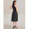 image:imageEverPretty Womens Glitter Halter Neck Midi Cocktail Wedding Guest Dresses Sleeveless Pleated Semi Formal Dress 41962Black