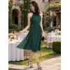 image:imageEverPretty Womens Glitter Halter Neck Midi Cocktail Wedding Guest Dresses Sleeveless Pleated Semi Formal Dress 41962Dark Green