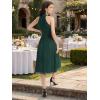 image:imageEverPretty Womens Glitter Halter Neck Midi Cocktail Wedding Guest Dresses Sleeveless Pleated Semi Formal Dress 41962Dark Green