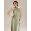 image:imageEverPretty Womens Halter Sleeveless Summer Formal Wedding Guest Dress Satin Floor Length Mermaid Bridesmaid Dresses 02707Sage Green