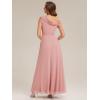 image:imageEverPretty Womens One Shoulder Bridesmaid Dress Short Sleeves Chiffon ALine Formal Wedding Guest Dresses 02704Dusty Rose