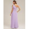 image:imageEverPretty Womens One Shoulder Chiffon Bridesmaid Dress Sleeveless A Line Floor Length Formal Wedding Guest Dresses 02705Frosted Lilac