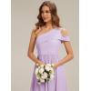 image:imageEverPretty Womens One Shoulder Chiffon Bridesmaid Dress Sleeveless A Line Floor Length Formal Wedding Guest Dresses 02705Frosted Lilac