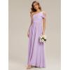 image:imageEverPretty Womens One Shoulder Chiffon Bridesmaid Dress Sleeveless A Line Floor Length Formal Wedding Guest Dresses 02705Frosted Lilac