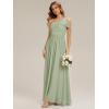 image:imageEverPretty Womens One Shoulder Chiffon Bridesmaid Dress Sleeveless A Line Floor Length Formal Wedding Guest Dresses 02705Mint Green