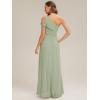 image:imageEverPretty Womens One Shoulder Chiffon Bridesmaid Dress Sleeveless A Line Floor Length Formal Wedding Guest Dresses 02705Mint Green