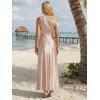 image:imageEverPretty Womens One Shoulder Formal Wedding Guest Dress Satin Ruched Slit Spring Bridesmaid Dresses 02670Champagne