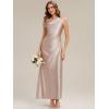 image:imageEverPretty Womens One Shoulder Formal Wedding Guest Dress Satin Ruched Slit Spring Bridesmaid Dresses 02670Champagne