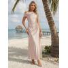 image:imageEverPretty Womens One Shoulder Formal Wedding Guest Dress Satin Ruched Slit Spring Bridesmaid Dresses 02670Champagne