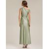 image:imageEverPretty Womens One Shoulder Formal Wedding Guest Dress Satin Ruched Slit Spring Bridesmaid Dresses 02670Sage Green