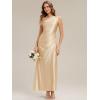 image:imageEverPretty Womens One Shoulder Formal Wedding Guest Dress Satin Ruched Slit Spring Bridesmaid Dresses 02670Yellow