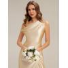 image:imageEverPretty Womens One Shoulder Formal Wedding Guest Dress Satin Ruched Slit Spring Bridesmaid Dresses 02670Yellow
