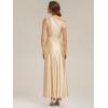 image:imageEverPretty Womens One Shoulder Formal Wedding Guest Dress Satin Ruched Slit Spring Bridesmaid Dresses 02670Yellow