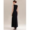 image:imageEverPretty Womens Spring Crew Neck Slit Maxi Formal Wedding Guest Dress Color Block Sleeveless Birthday Evening DressesIvory Black