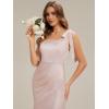 image:imageEverPretty Womens Square Neck Sleeveless Wedding Guest Dress Satin Floor Length Sheath Bridesmaid Dresses 02720Pink