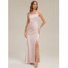 image:imageEverPretty Womens Square Neck Sleeveless Wedding Guest Dress Satin Floor Length Sheath Bridesmaid Dresses 02720Pink
