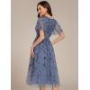 image:imageEverPretty Womens V Neck A Line Cocktail Dresses Embroidery Short Sleeves Midi Sequin Formal Wedding Guest Dress 02230Dusty Blue