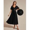 image:imageEverPretty Womens V Neck Chiffon Formal Wedding Guest Dress Applique ALine Maxi Mother of Bride Dresses 02093Black