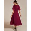image:imageEverPretty Womens V Neck Chiffon Formal Wedding Guest Dress Applique ALine Maxi Mother of Bride Dresses 02093Burgundy